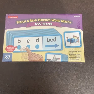 Lakeshore Touch & Read Phonics Word Match CVC Parole Consapevolezza Fonemica NUOVO - Foto 1 di 2