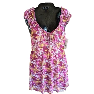 Y2K No Boundaries Babydoll Kleid Gr. S Netz Schmetterling Milchmädchen Fee weich Mädchen - Bild 1 von 13