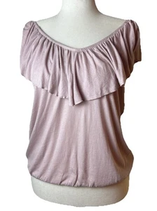 EXPRESS Bauerntop mit Rüschenausschnitt DUSTY ROSE Größe L - Bild 1 von 3