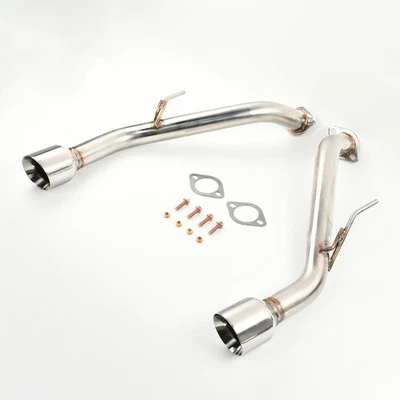 Stainless Axle Back Muffler Exhaust For 14-Up Infiniti Q50 Double Wall Dual Tips - Image 1 of 4