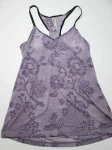Lucky Brand Womens Size L Camisole Purple Floral Unlined Wireless Racerback - Picture 1 of 4