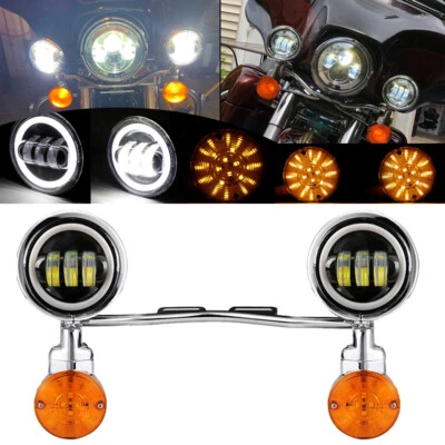Juego de barra de luz de señal de giro LED para Harley Touring Road King FLHR Foto 1 de 4