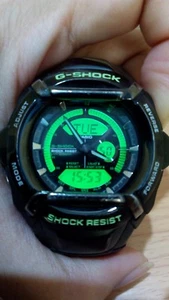 Vintage G-Shock MTG MRG G-550FB Green Face Bumper Black Dual Display Ana-Digit - Picture 1 of 12