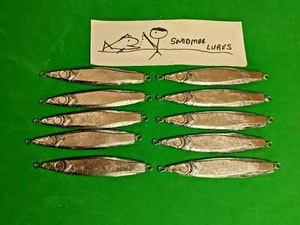   10 - 1 oz weight flutter Lead  Fishing Jigging Casting Spoon Lures  - Picture 1 of 6