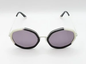 STEVE MADDEN COSSMIC BLACK SUNGLASSES ROUND/GEO BLACK/WHITE 50-18-140 NEW - Picture 1 of 7