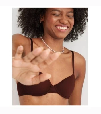 NWT Aerie Smoothez Mesh Unlined Balconette Bra Underwire Brown 36D Womens (W1) - Image 1 of 4