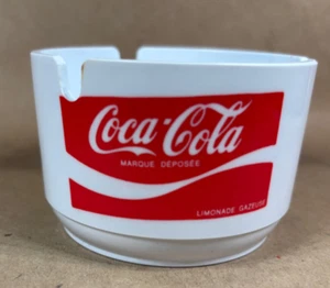RARE! Vintage Italian Coke Coca-Cola Ashtray 1970s White Plastic Monza Italy - Picture 1 of 6