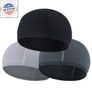 Forro de casco de ajuste seco para hombres mujeres Tapa de cráneo de enfriamiento Beanie Dome Cap Sweatband - Imagen 1 de 14