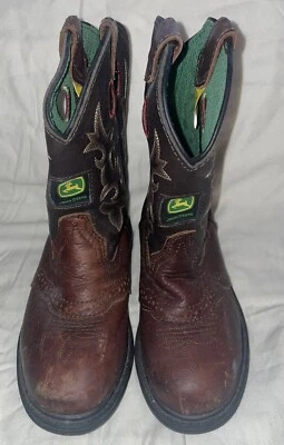 John Deere Johnny Popper Western Round Toe Boots JD2164: Youth / Childs 2M - Image 1 of 4