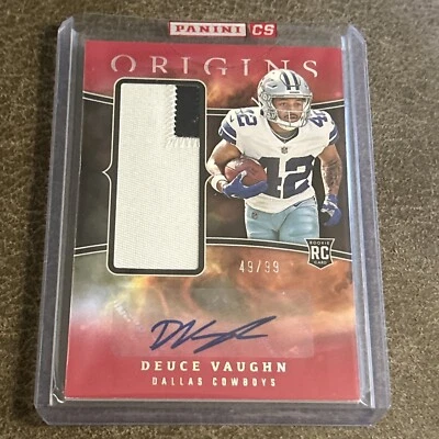 2023 Panini Origins - Rookie Jumbo Jersey Auto Deuce Vaughn #RJJA-DV Red /99 - Image 1 of 3