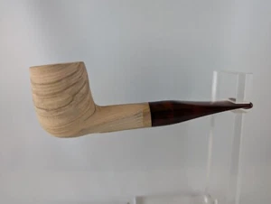 Volkan Pipes, sandblast natural Olive Pfeife - Pipe with Meerschaum inlay (5) - Picture 1 of 6