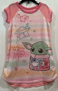 Star Wars Grogu Baby Yoda Girls Short Sleeve Nightgown Size 6 - Picture 1 of 9