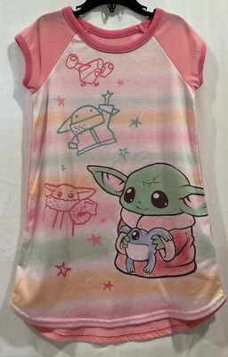 Star Wars Grogu Baby Yoda Girls Short Sleeve Nightgown Size 6 - Image 1 of 4