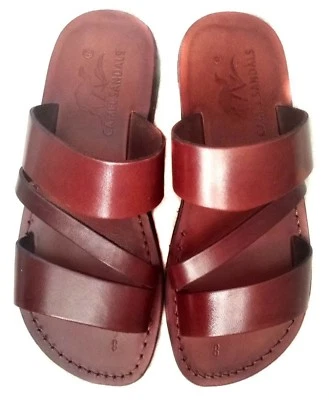 Camel Jesus Sandals Genuine Leather Greek Roman For Men Shoes UK 4-15 Model 9 - image 1 of 4