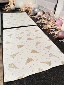 Juego de manteles de mesa de Navidad tapiz dorado manteles de mesa manteles de vacaciones - Imagen 1 de 8