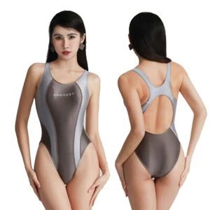 Sexy Traje de baño brillante para mujer AMORESY Traje de baño de una pieza Leotardos Traje de baño de playa - Imagen 1 de 21