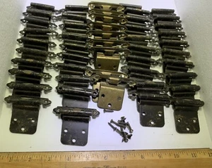 Cabinetmakers Delight Lot of 50 Vintage Brass Metal Door Hinges Hardware - Picture 1 of 9
