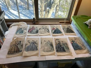 Les Modes Parisiennes 8 handkolorierte Modeteller 1864 während des US-Bürgerkriegs - Bild 1 von 9