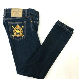 Ralph Lauren Womens 27X30 Blue Label Skinny Jeans Dark Denim Thompson 650 -Rare - Picture 1 of 12