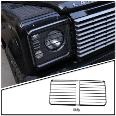 PARA LAND ROVER DEFENDER 90 Y 110 2002-2016 FAROS DELANTEROS PROTECTORES BISAGRAS PAR de cubiertas Foto 1 de 4