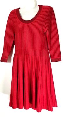 VESTIDO WENDY WILLIAMS MUJER MANGA 3/4 ROJO TEJIDO ELÁSTICO MEDIANO M 10 12 Foto 1 de 4