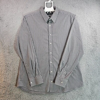 Nick Graham Dress Shirt Mens 17 17.5 / 36 37 Stretch Modern Fit Gray Plaid - Image 1 of 4