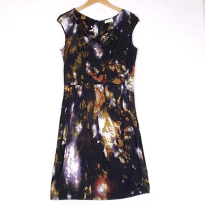 Calvin Klein Kleid Wasserfallausschnitt Ärmellos Gr. 8 Abstrakt Schwarz Retro Vibes - Bild 1 von 9