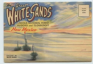 Carpeta postal de recuerdo Great White Sands Lincoln Nat'l Forest Nuevo México - Imagen 1 de 5