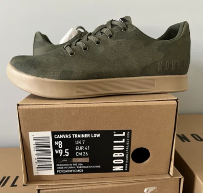 NOBULL туфли холст тренер низкий кроссовки мужские 8 женщин 9,5 зеленый камуфляж коричневый новый - Изображение 1 из 4