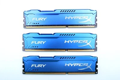 HyperX FURY _ 24 GB RAM Kit (8GB x 3) _ DDR3-1600 _ 1.5v _ HX316C10F/8 - Image 1 of 3