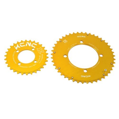 KCNC CNC 7075 Alloy Chainring Set 45-30T, BCD 104-64mm, Gold - Image 1 of 4