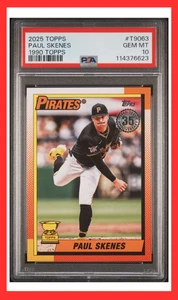 PAUL SKENES 2025 Topps #T9063 1990 Topps Gold Cup PSA 10 Gem Min Pittsburgh - Picture 1 of 5