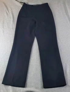 Vintage Ralph Lauren Black Label Pant Womens 2 Black Wool Blend Straight Stretch - Picture 1 of 18