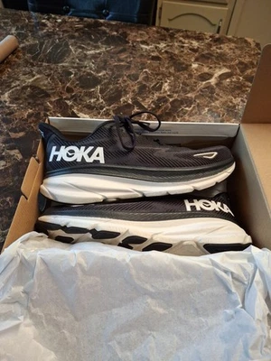 Hoka Clifton 9 Womens One-One Size 10 B  Black / White - Running Shoes - Image 1 of 4