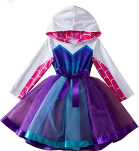 Spider-Man Gwen Spide Cosplay Costume Jumpsuit Outfit Halloween Size 3T - Picture 1 of 8