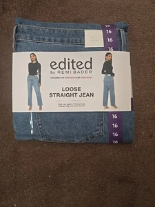 Auténtico Jean recto suelto editado por Remi Bader para mujer talla 16 - Imagen 1 de 2