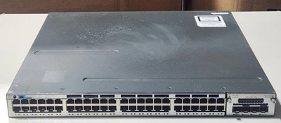 Cisco WS-C3750-48T-S C3KX-NM-10G 48-Port PoE Gigabit Ethernet Network Switch - Image 1 of 4