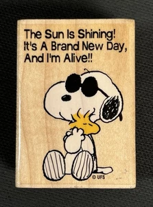 Stampabilities 2002 Snoopy Woodstock Umarmung Holzblock Gummistempel - Bild 1 von 7