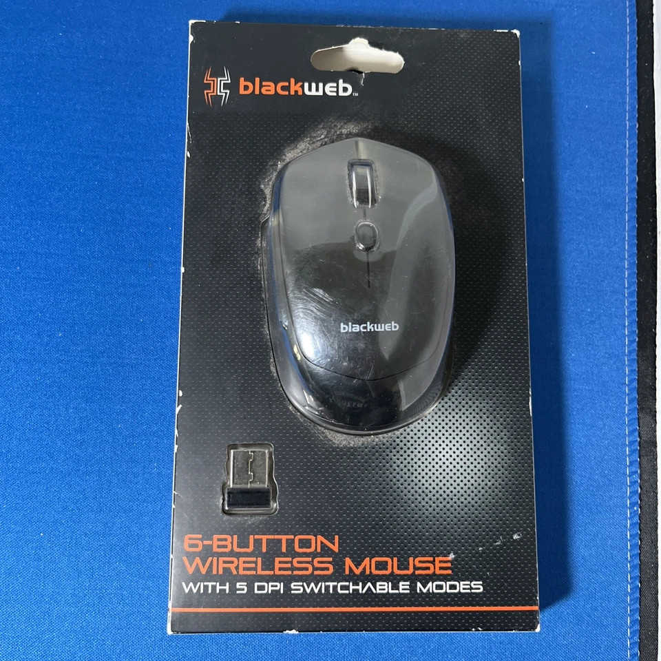 Blackweb 6-Button 5 DPI Setting Wireless Mouse, Black, New! - Image 1 of 4