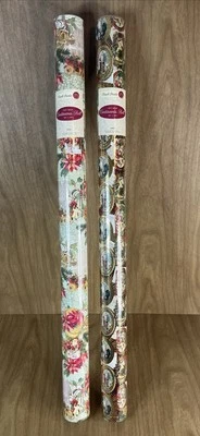 2 Rolls Punch Studio Christmas Gift Wrap Paper Old World Santa Antique Style - Image 1 of 4