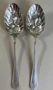 Sheffield England EPNS Berry Pattern Silverplate Serving Spoons - Picture 1 of 6
