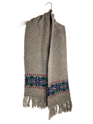 Bufanda Shetland 100 % lana tejida de colección sin marca 59 pulgadas x 5 pulgadas. Fair Isle Foto 1 de 4