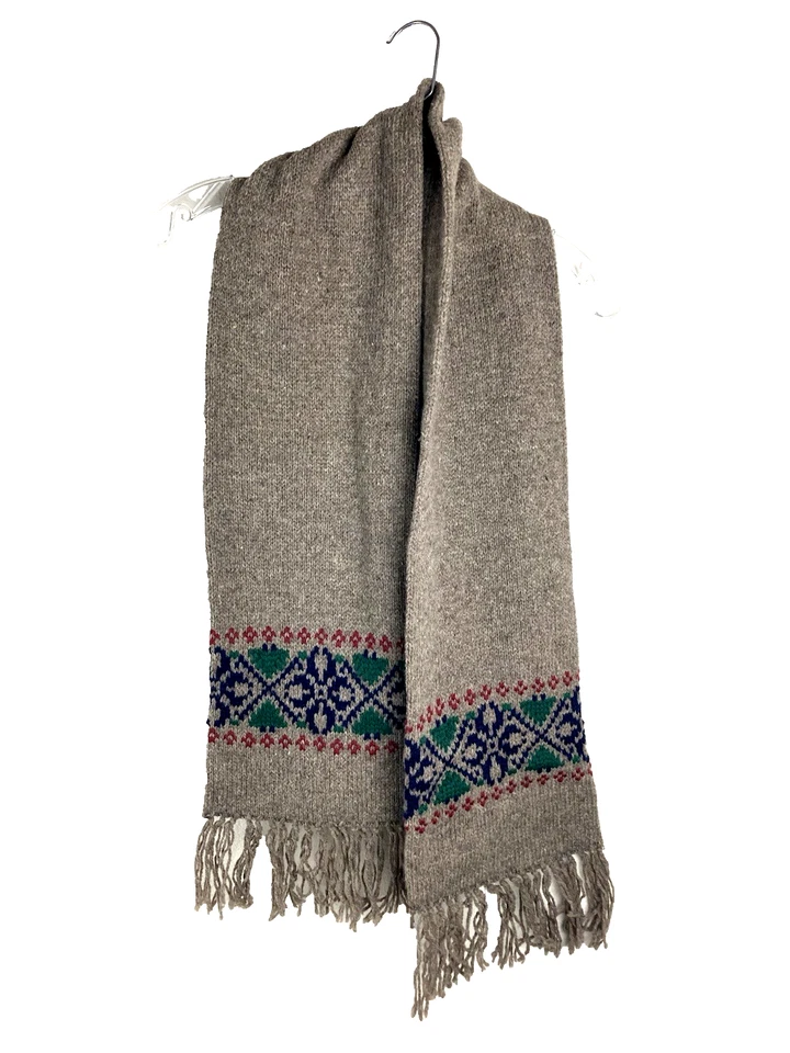 Bufanda Shetland 100 % lana tejida de colección sin marca 59 pulgadas x 5 pulgadas. Fair Isle Foto 1 de 4