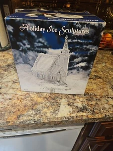 Heritage Mint Holiday Ice Sculpture Village Church Battery Color Changing Lights - Picture 1 of 11