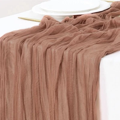 Mesa de gasa boho rosa polvorienta de 10 pies Cheesecloth Foto 1 de 3