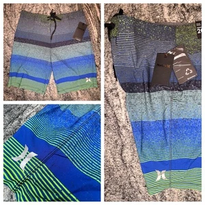 Hurley Boardshorts Mens Size 30 Phantom Zion Surf Swim Trunks Blue Stripe NEW - Imagen 1 de 7
