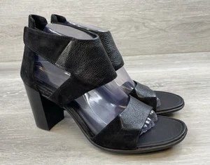 Ecco Shape Damen-Sandalen Absatz schwarz Leder Freizeit 10 Komfort gepolstert Schuhe - Bild 1 von 12