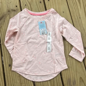 Camiseta Camiseta Cat & Jack 3T Rosa Melocotón Claro Estampado Floral Manga Larga Niña’s - Imagen 1 de 5