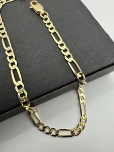 Pulsera Figaro 3+1 de oro amarillo de 9 quilates de 3,2 mm de lujo de 7,5"/19 cm (G80FG) - Imagen 1 de 5
