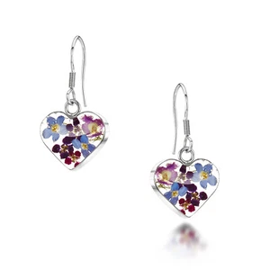 Shrieking Violet - Purple Haze Silver Small Heart Drop Earrings in Gift Box - Picture 1 of 6
